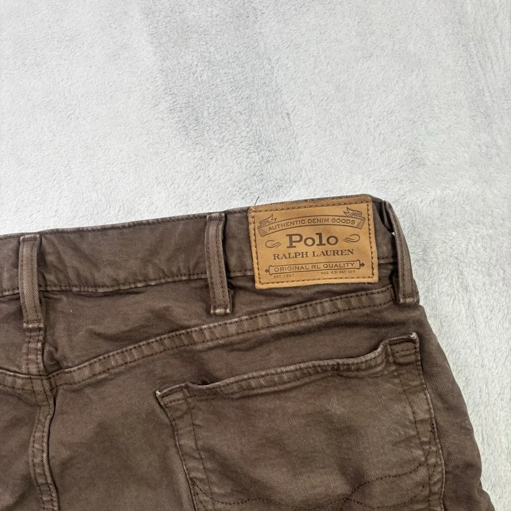Polo Ralph Lauren Varick Slim Straight Brown Denim Jeans Men's Waist 40
